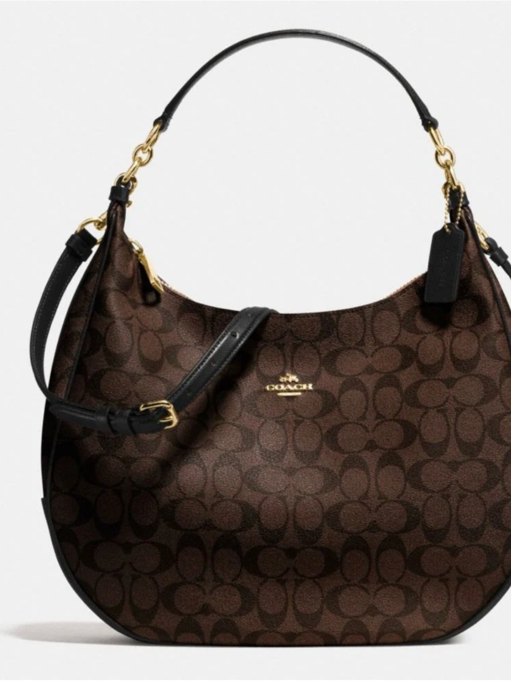 Coach Outlet Brown Signature Harley Hobo with Gold Hardware - Picture 2 of 9